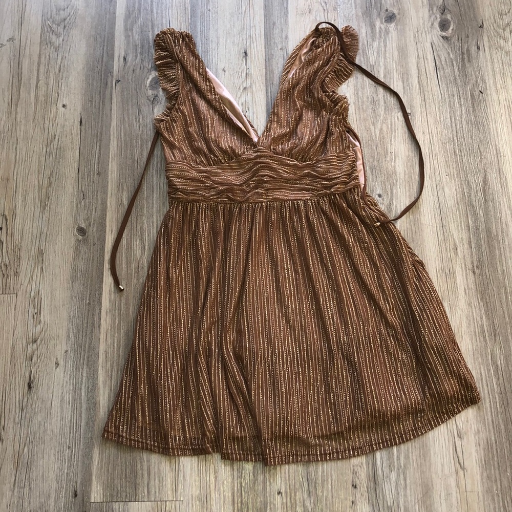 Gold Moon River Mini Dress